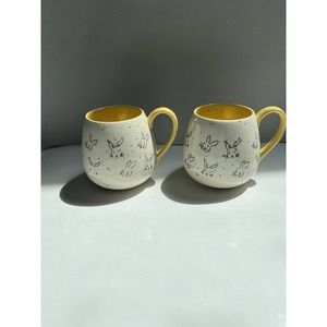 Meritage Bunny Mugs Set of 2 Yellow Adorable